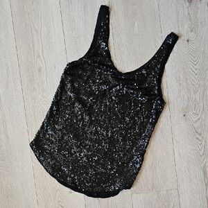 Talula Black Sequin Tank, XS‎